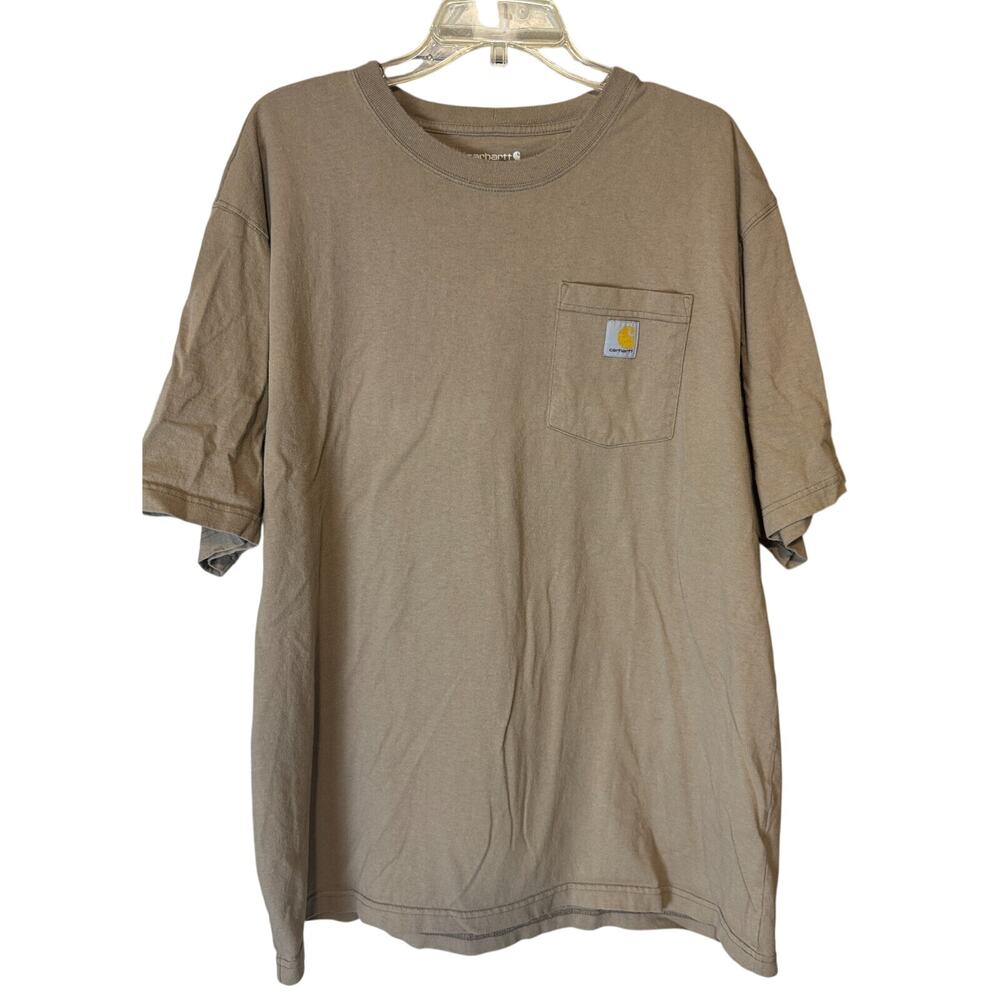 Carhartt Classic Pocket T Shirt Tan Mens XL Loose Fit 100% cotton beige